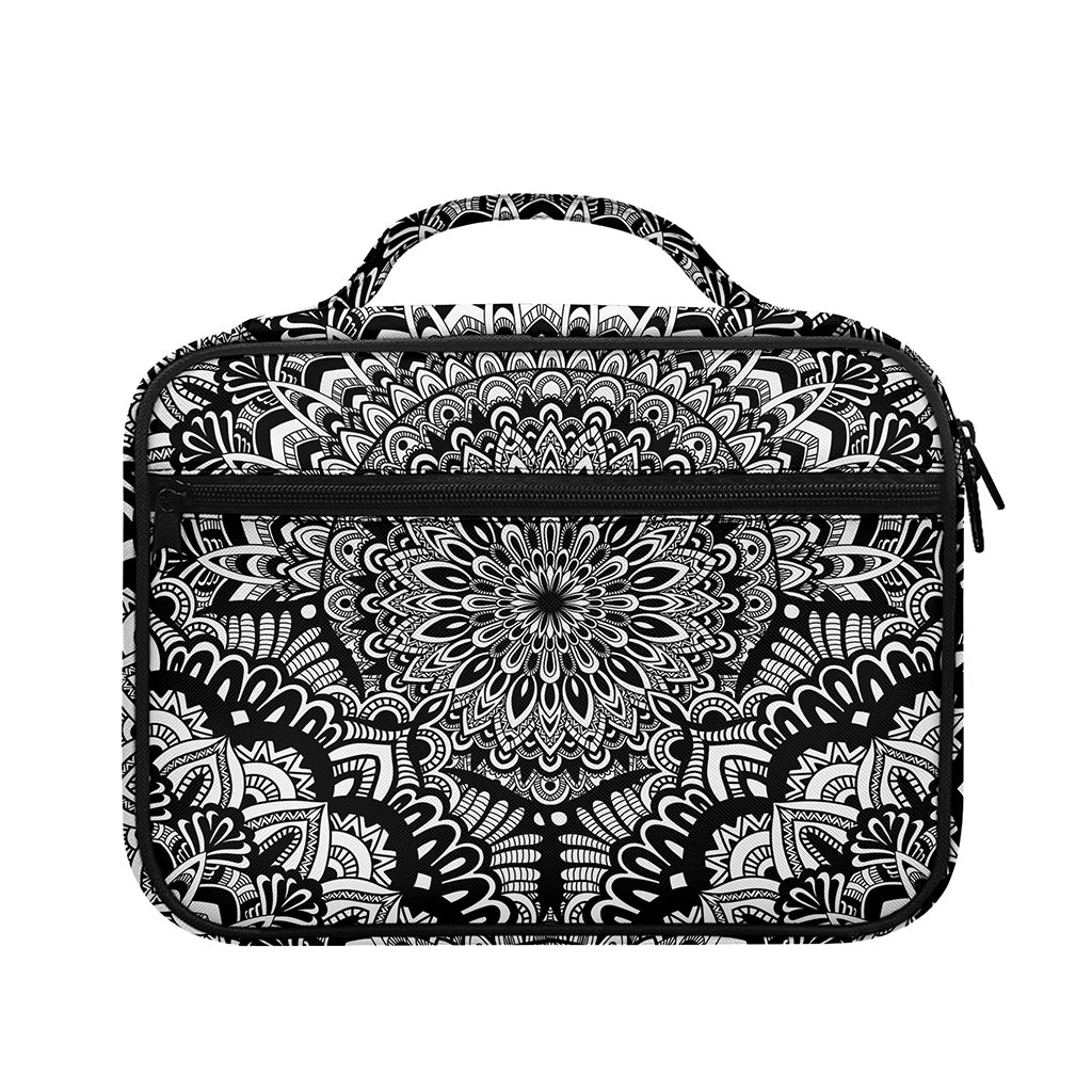 White And Black Mandala Print Briefcase Bible Bag