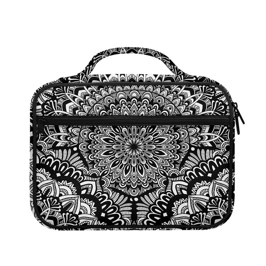White And Black Mandala Print Briefcase Bible Bag