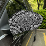 White And Black Mandala Print Car Side Mirror Covers