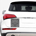 White And Black Mandala Print Car Sticker