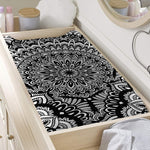 White And Black Mandala Print Changing Pad Cover