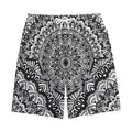 White And Black Mandala Print Cotton Shorts