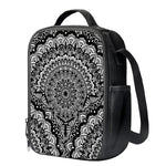 White And Black Mandala Print Crossbody Lunch Bag