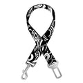 White And Black Mandala Print Dog Seat Belt
