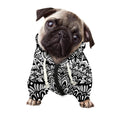 White And Black Mandala Print Dog Zip Up Hoodie