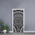 White And Black Mandala Print Door Sticker
