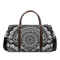 White And Black Mandala Print Duffel Bag