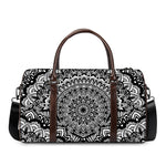 White And Black Mandala Print Duffle Bag