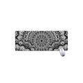 White And Black Mandala Print Extended Mouse Pad