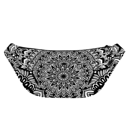 White And Black Mandala Print Fanny Pack
