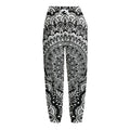 White And Black Mandala Print Fleece Lined Knit Pants