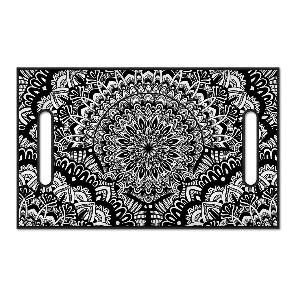 White And Black Mandala Print Golf Cart Seat Cover
