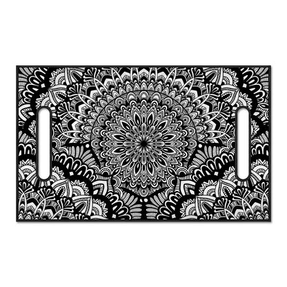 White And Black Mandala Print Golf Cart Seat Cover