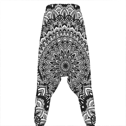 White And Black Mandala Print Hammer Pants