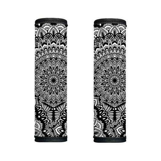 White And Black Mandala Print Handle Covers