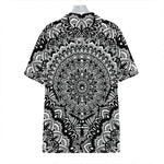 White And Black Mandala Print Hawaiian Shirt