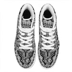 White And Black Mandala Print High Top Leather Sneakers