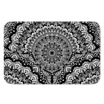 White And Black Mandala Print Indoor Door Mat