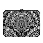 White And Black Mandala Print Laptop Sleeve