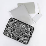 White And Black Mandala Print Laptop Sleeve