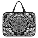 White And Black Mandala Print Laptop Sleeve With Handle