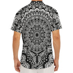 White And Black Mandala Print Men's Deep V-Neck Shirt