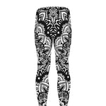 White And Black Mandala Print Men's leggings