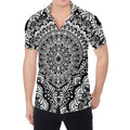 White And Black Mandala Print Men's Shirt