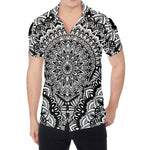 White And Black Mandala Print Men's Shirt