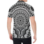 White And Black Mandala Print Men's Shirt