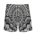White And Black Mandala Print Men's Athletic Shorts
