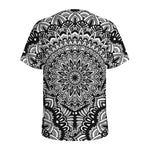 White And Black Mandala Print Men's Sports T-Shirt