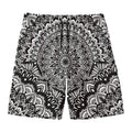 White And Black Mandala Print Men's Swim Trunks
