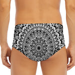 White And Black Mandala Print Men's Triangle Swim Briefs