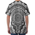 White And Black Mandala Print Men's Velvet T-Shirt