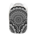 White And Black Mandala Print Mesh Laundry Hamper