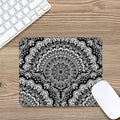 White And Black Mandala Print Mouse Pad
