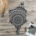 White And Black Mandala Print One Shoulder Bodysuit