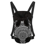 White And Black Mandala Print Pet Carrier Backpack