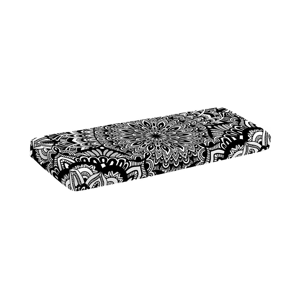 White And Black Mandala Print Piano Keyboard Cover