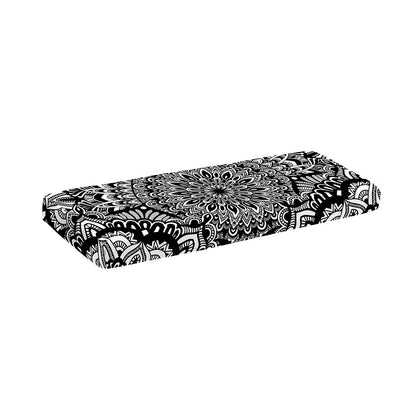 White And Black Mandala Print Piano Keyboard Cover