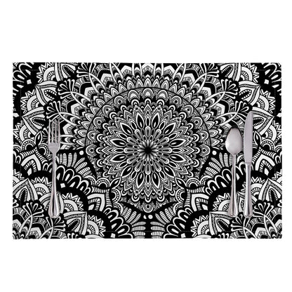 White And Black Mandala Print Placemat