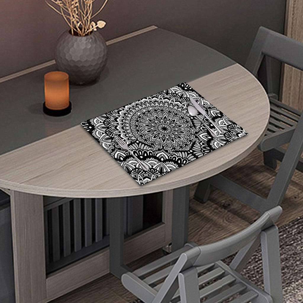 White And Black Mandala Print Placemat