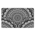 White And Black Mandala Print Polyester Doormat