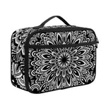 White And Black Mandala Print Portable Lunch Bag