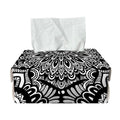 White And Black Mandala Print Rectangle Tissue Box Cover
