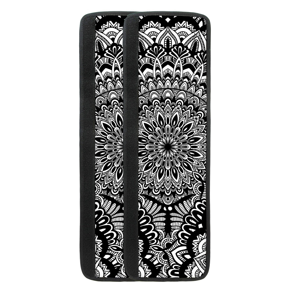 White And Black Mandala Print Refrigerator Handle Covers