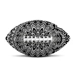 White And Black Mandala Print Rugby Ball