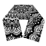 White And Black Mandala Print Scarf