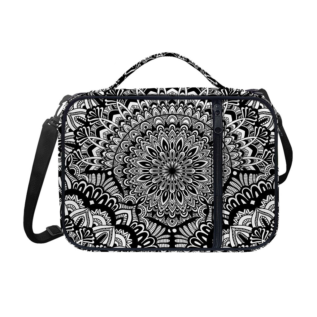 White And Black Mandala Print Shoulder Strap Bible Bag